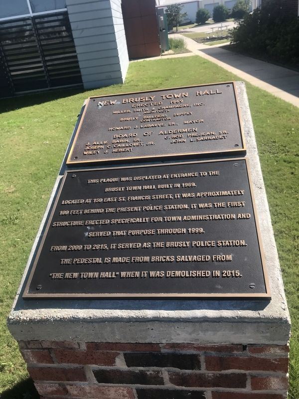 New Brusly Town Hall Memorial Marker